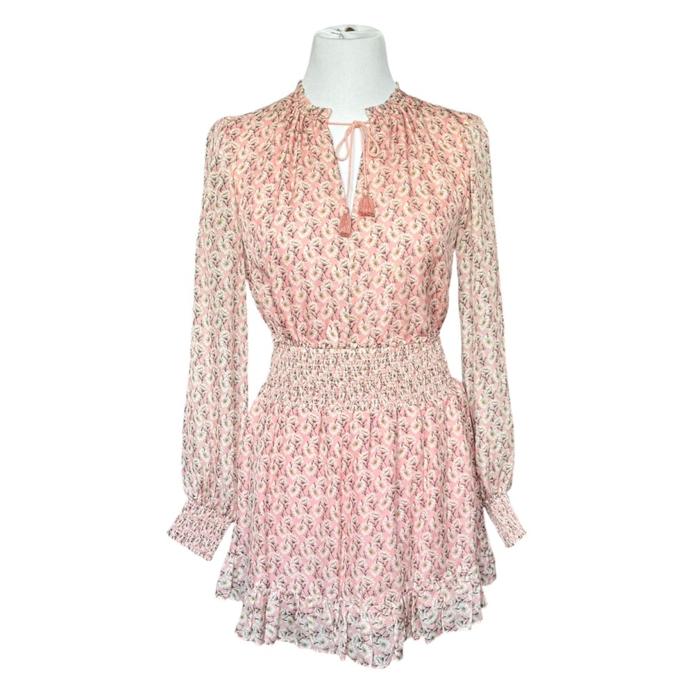 INTERMIX Floral Silk Pink Ruffled Tie Front Skirt Set Women’s Petite - Picture 10 of 10